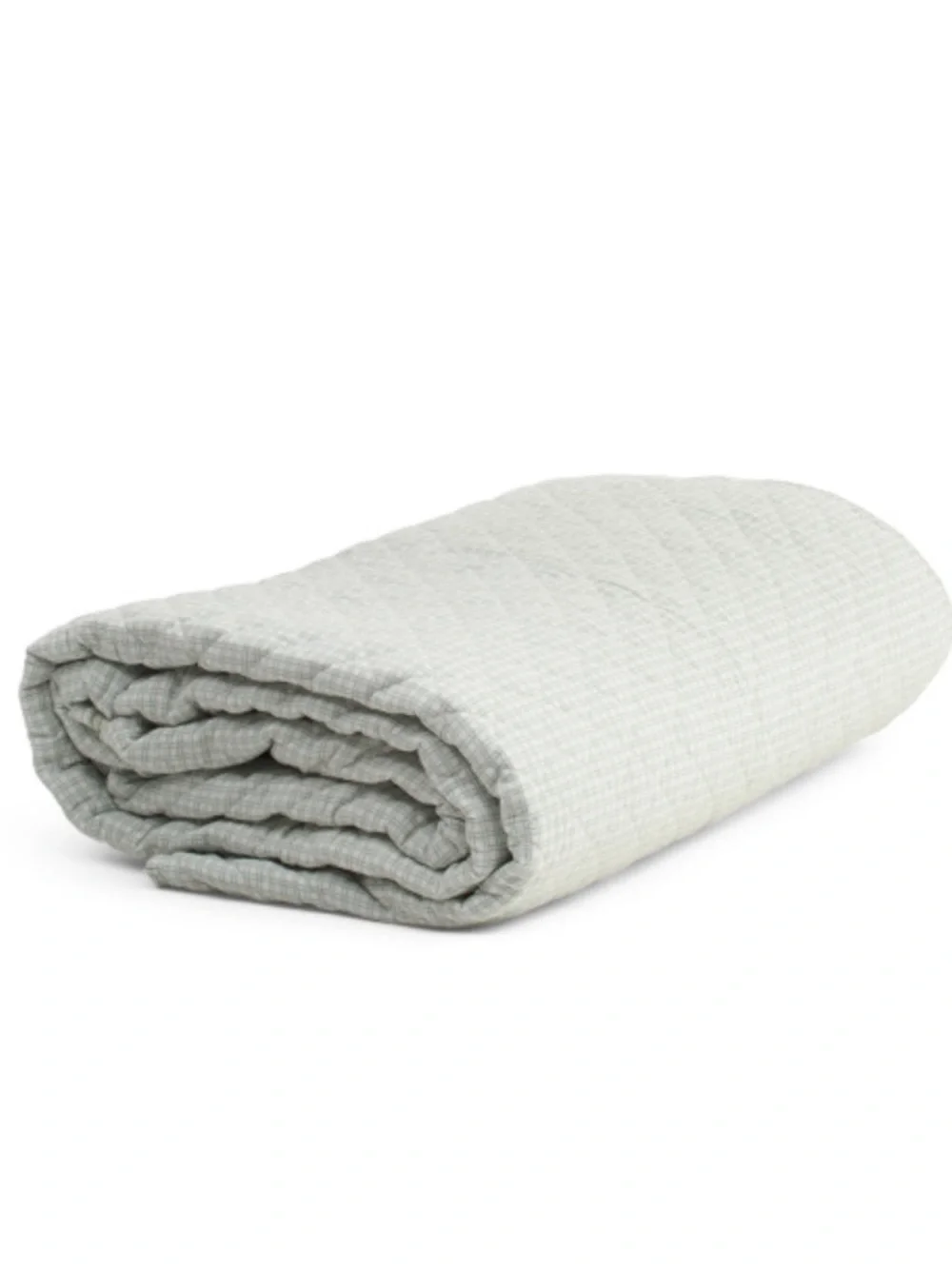 KEEPSAKE the Label Reversible Floral Stripe Quilt - Sage Green